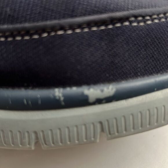 Skechers‎ Hinton Ortego Canvas Loafers Men Sz 13 Navy Casual Padded Comfy Flawed - Picture 16 of 16